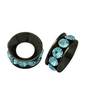 Brass Rhinestone Spacer Beads