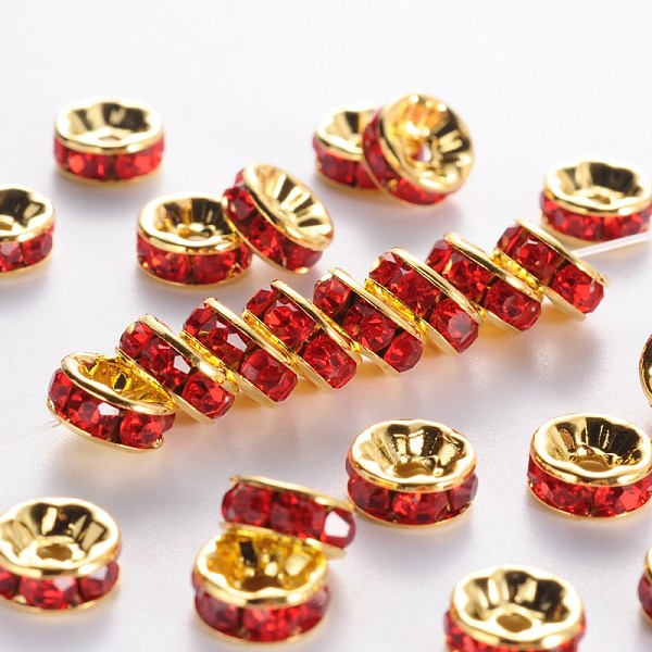 Brass Rhinestone Spacer Beads