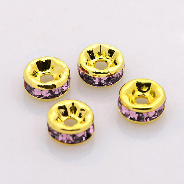 Brass Rhinestone Spacer Beads