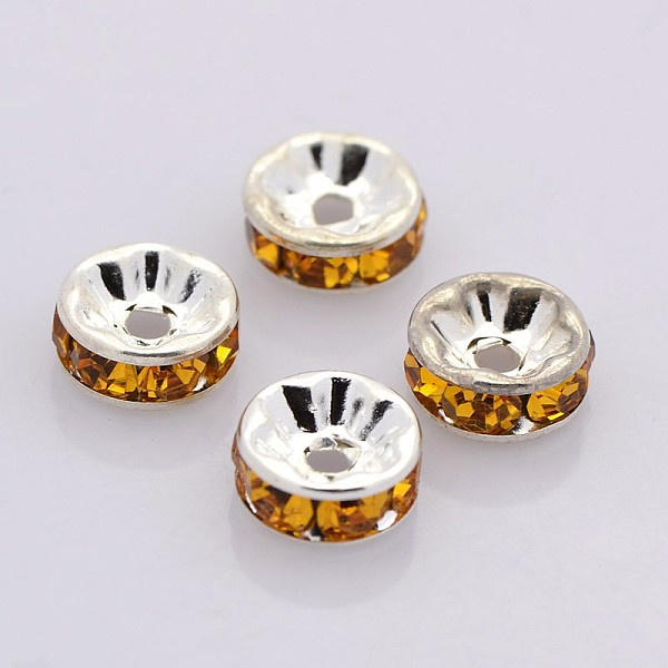 Brass Rhinestone Spacer Beads