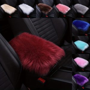 Car Center Console Cover, Universal Winter Plush Fur Auto Seat Box Armrest Cushion For Cars Suv Truck, Fluffy Middle Console Arm Rest Pad Mat Interior