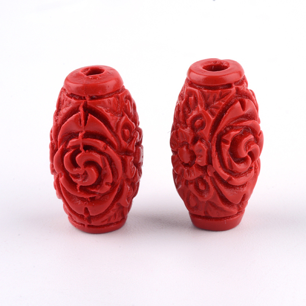 Carved Cinnabar Beads