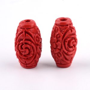 Carved Cinnabar Beads