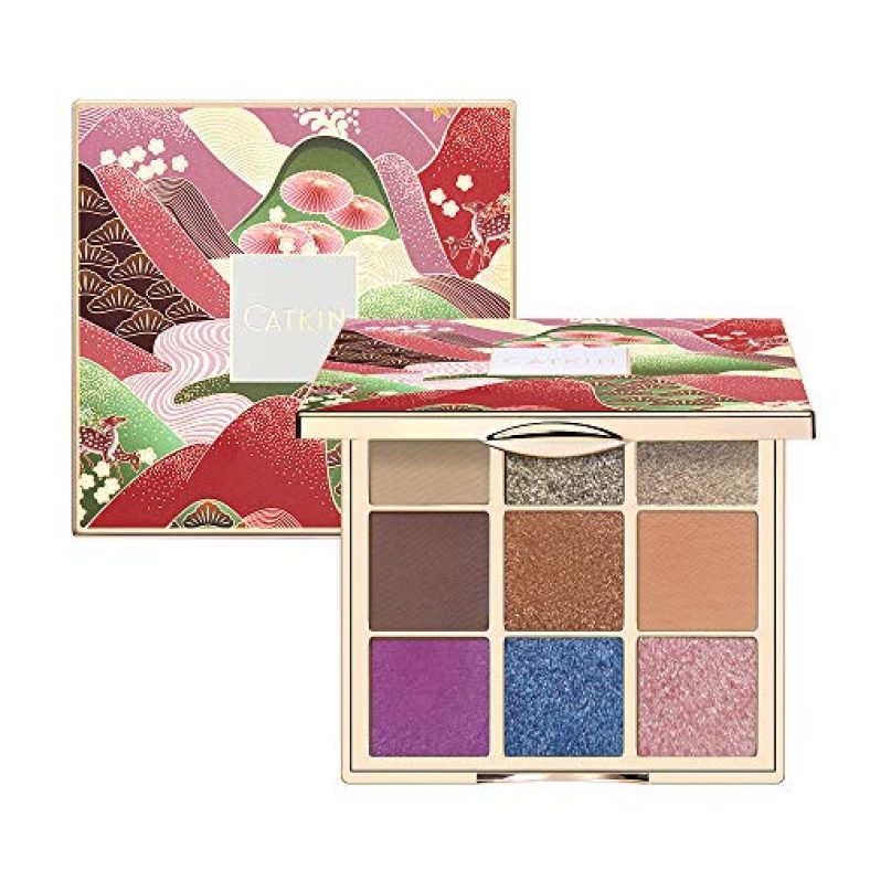 Catkin Eyeshadow Palettes 9 Blendable Shades Smooth Long Lasting Eyeshadow Matte and Glitter Eye Makeup Highly Pigmented Makeup Palettes C13
