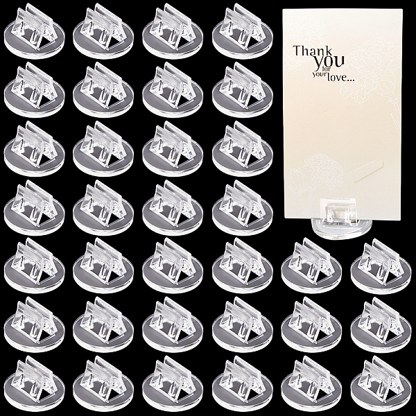 CRASPIRE 200Pcs Round Transparent Plastic Card Holder