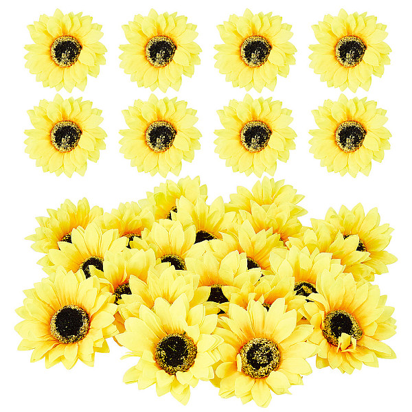 CRASPIRE 20Pcs Cloth Sunflower