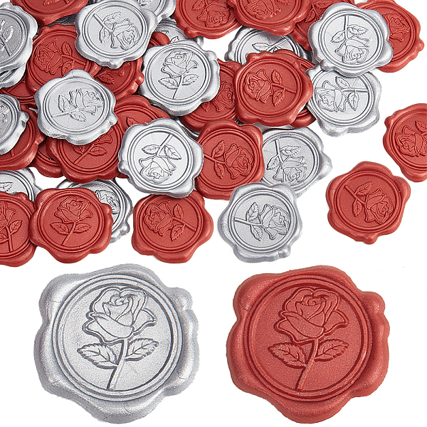 CRASPIRE 50Pcs 2 Styles Adhesive Wax Seal Stickers