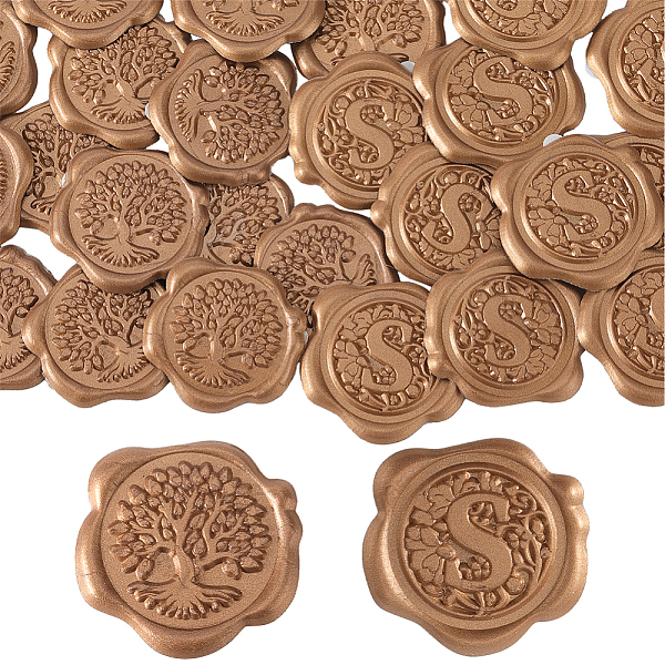 CRASPIRE 50Pcs 2 Styles Adhesive Wax Seal Stickers