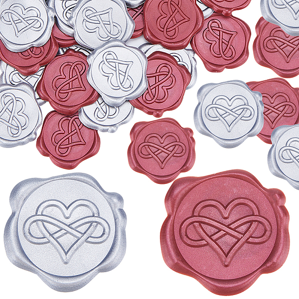 CRASPIRE 50Pcs 2 Styles Adhesive Wax Seal Stickers