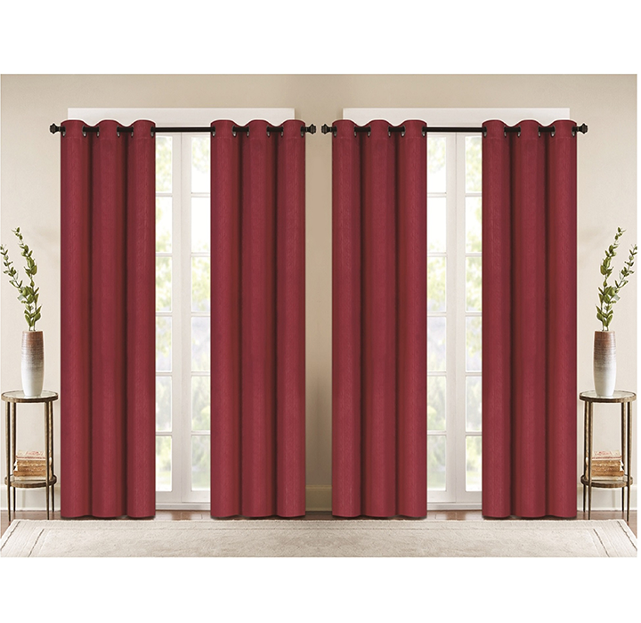 Denver Embossed Blackout Panels (4-Pack) - 63" Burgundy