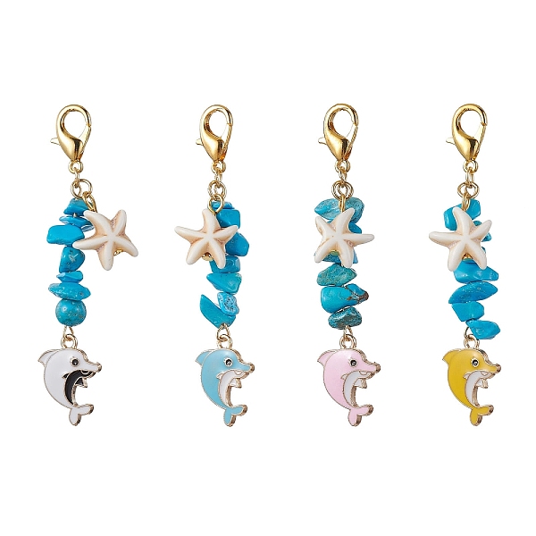 Dolphin Alloy Enamel Pendant Decorations