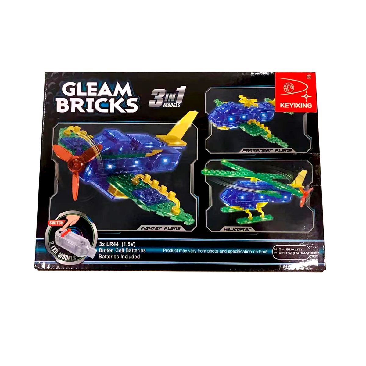 Gleam Brick 3-in-1 Model Toy - 55 Pieces - Planes