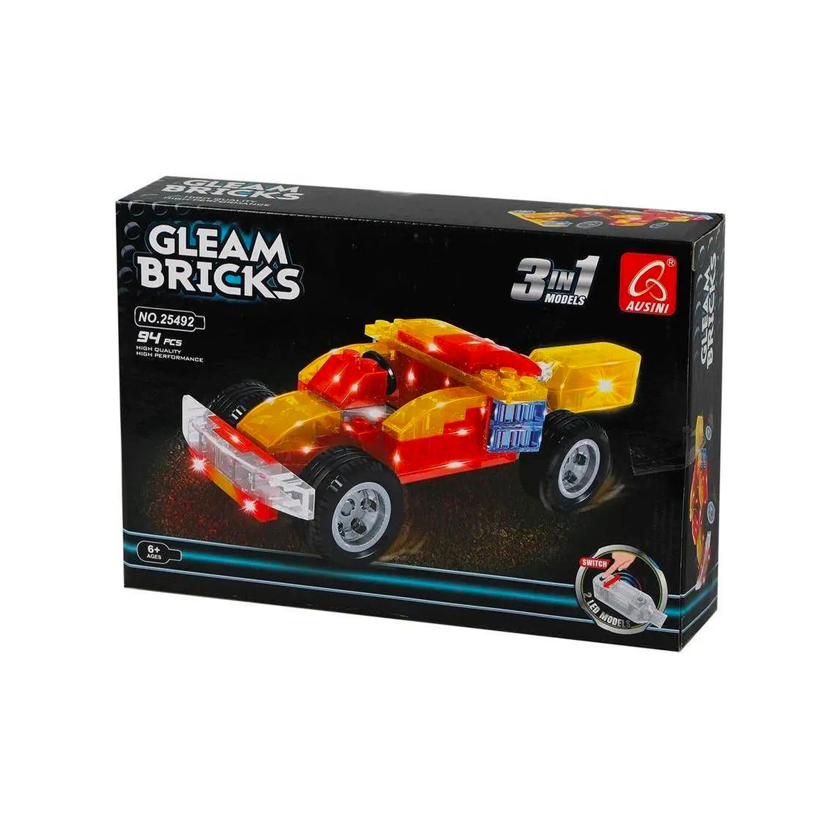 Gleam Brick 3-in-1 Model Toy - 94 Pieces - Car