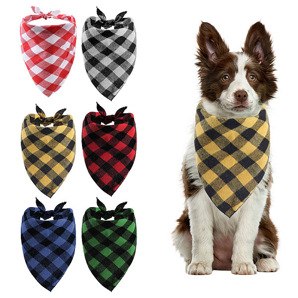 Globleland 6 bandana per cani in poliestere con motivo scozzese in 6 colori