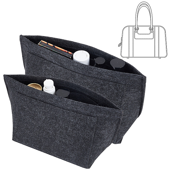 Gomakerer 2 pièces 2 styles insert d'organisateur de sac en feutre