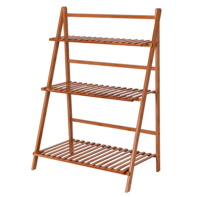 Goplus 3-Tier Outdoor Bamboo Plant Stand