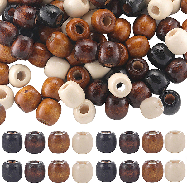 Gorgecraft 200Pcs 4 Colors Dyed Natural Maple Wood Beads