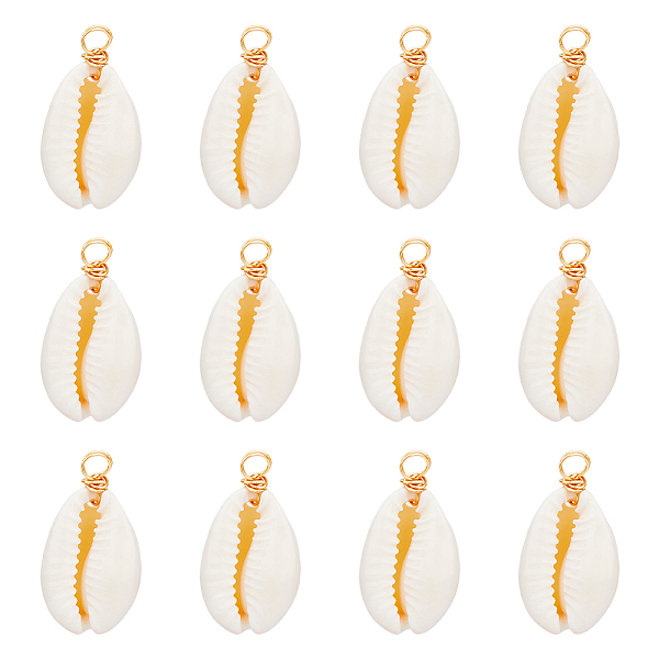 HOBBIESAY 100Pcs Natural Cowrie Shell Dyed Pendants