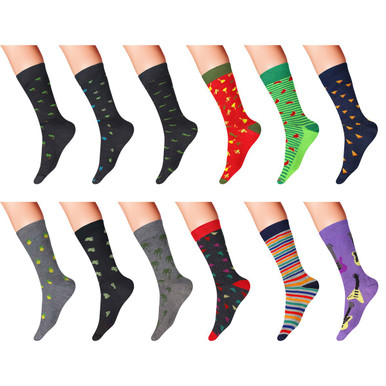 James Fiallo® Men's Premium Quality Funky Dress Socks (9- or 18-Pair) - 9-Pairs