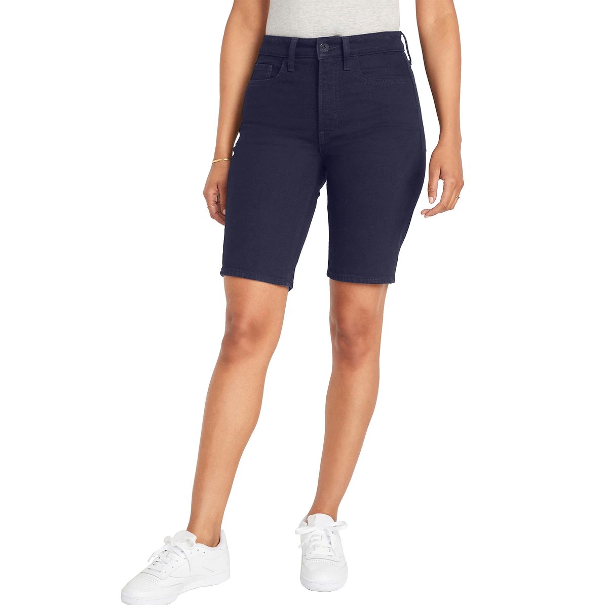 Juniors' School Uniform Super Stretch Bermuda Shorts (1 or 3-Pack) - H/BRSS-NV - 15/16