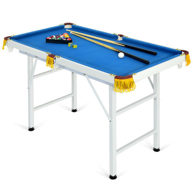 Kids 47'' Folding Billiard Table Pool Game with Cues and Chalk