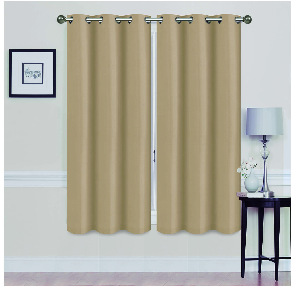 Madonna Energy-Saving Thermal Insulation Curtains (2 Panels) - 63" - Beige (2 Panels)