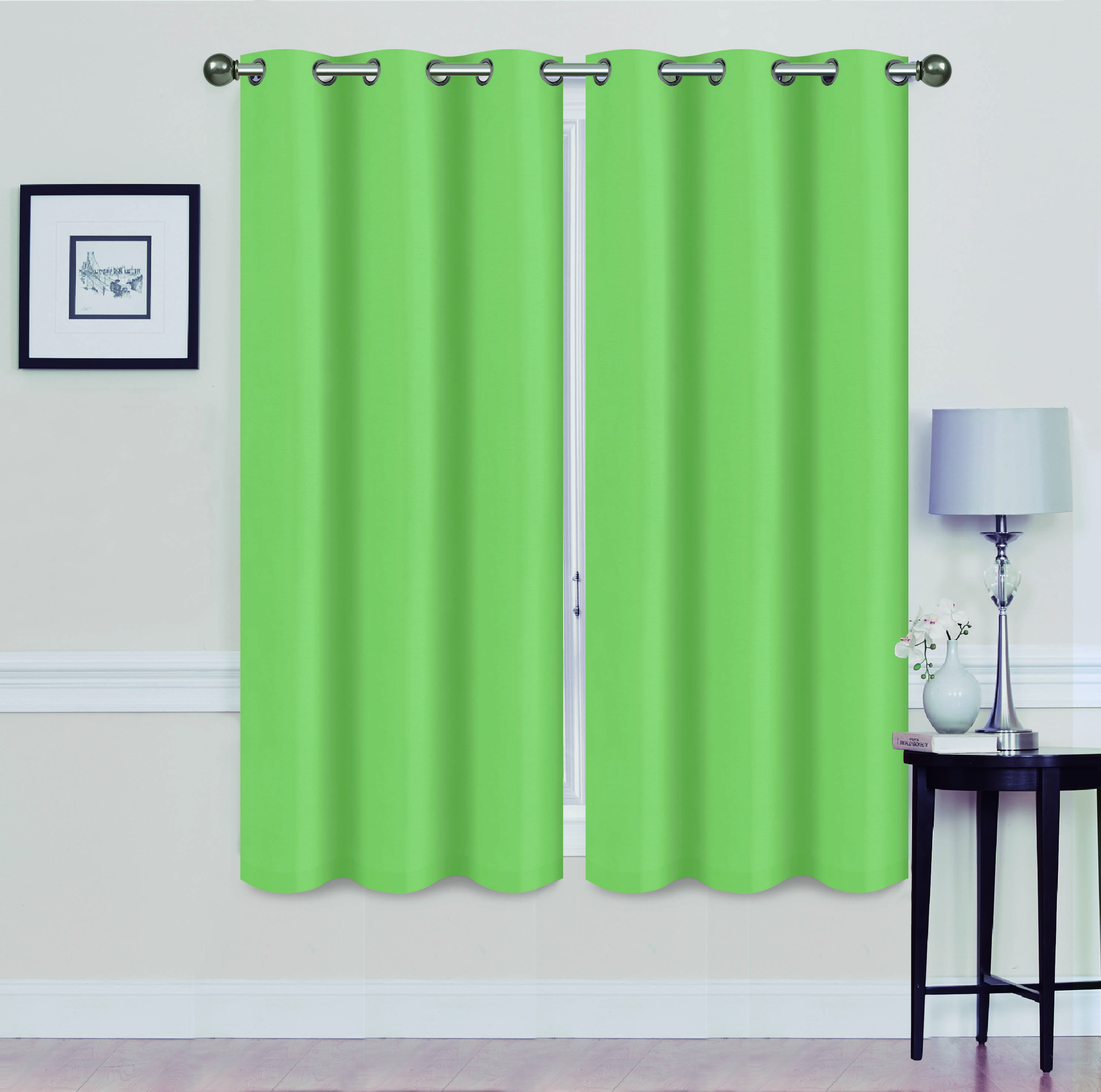 Madonna Energy-Saving Thermal Insulation Curtains (2 Panels) - 63" - Green (2 Panels)