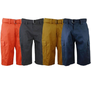 Men’s Cotton Twill Belted Cargo Shorts (2-Pack) - 34