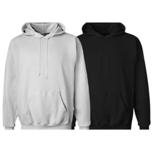 Men's Fleece Pullover Hoodies with Kangaroo Pocket (2-Pack) - Large
