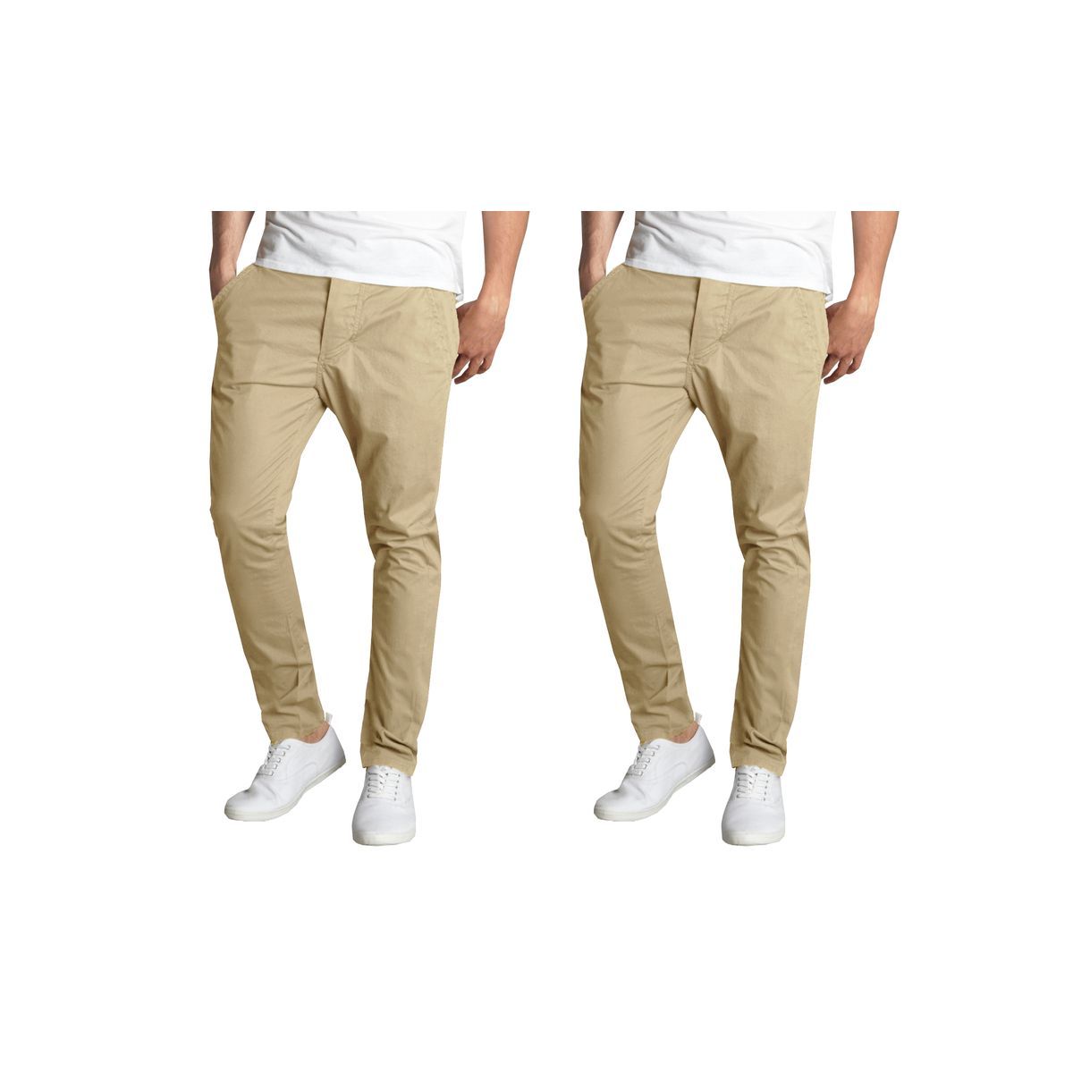 Men's Slim-Fit Cotton Stretch Chino Pants - J/MSTP-850 / KK-KK / 34