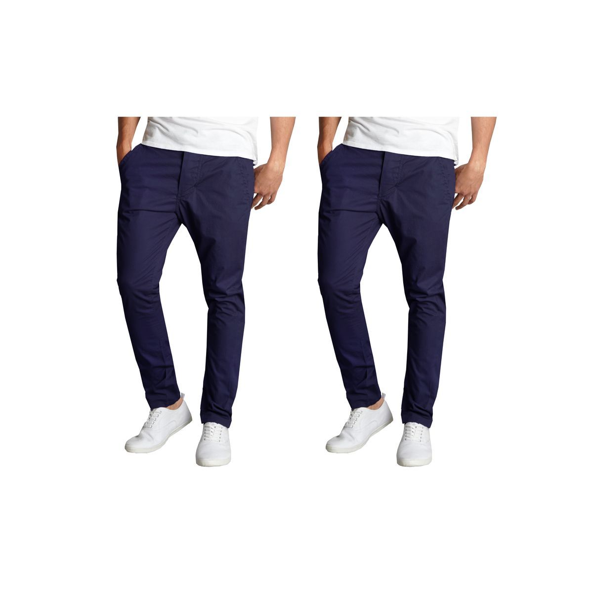 Men's Slim-Fit Cotton Stretch Chino Pants - J/MSTP-850 / NV-NV / 34