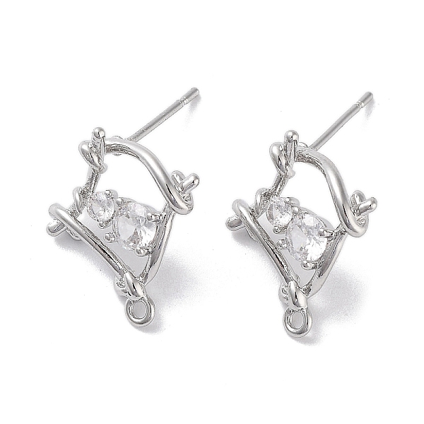 Messing micro pave zirkonia-ohrstecker-Zubehör