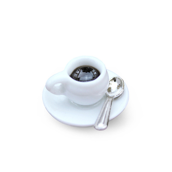 Mini Porcelain Coffee Cups with Tray & Spoon