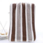 Modlily Bath Towels Dark Coffee Striped Contrast Bath Towel – One Size