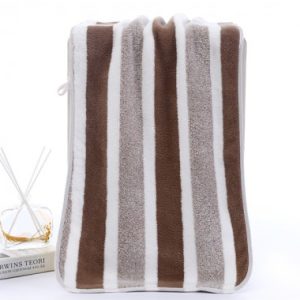 Modlily Bath Towels Dark Coffee Striped Contrast Bath Towel - One Size