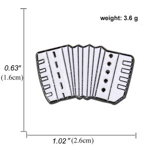 Musical Instruments White Enamel Pins