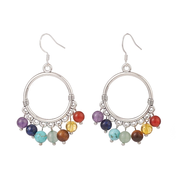 Natural & Synthetic Mixed Gemstone Chandelier Earrings