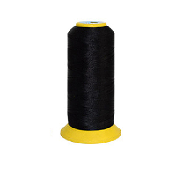 PandaHall 150D/2 Machine Embroidery Thread, Nylon Sewing Thread, Elastic Thread, Black, 12x6.4cm, about 2200m/roll Nylon Black