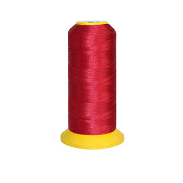 PandaHall 150D/2 Machine Embroidery Thread, Nylon Sewing Thread, Elastic Thread, Dark Red, 12x6.4cm, about 2200m/roll Nylon Red