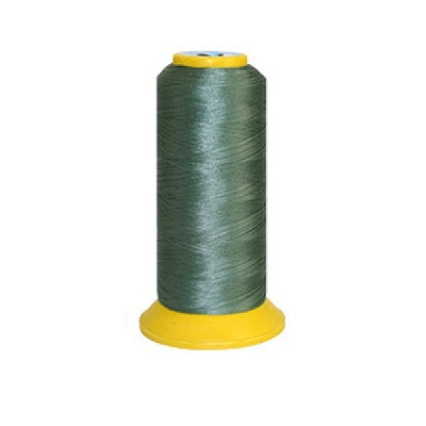 PandaHall 150D/2 Machine Embroidery Thread, Nylon Sewing Thread, Elastic Thread, Dark Olive Green, 12x6.4cm, about 2200m/roll Nylon Green