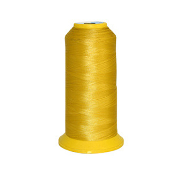 PandaHall 150D/2 Machine Embroidery Thread, Nylon Sewing Thread, Elastic Thread, Goldenrod, 12x6.4cm, about 2200m/roll Nylon Gold