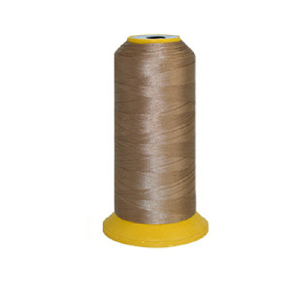 PandaHall 150D/2 Machine Embroidery Thread, Nylon Sewing Thread, Elastic Thread, Camel, 12x6.4cm, about 2200m/roll Nylon Brown