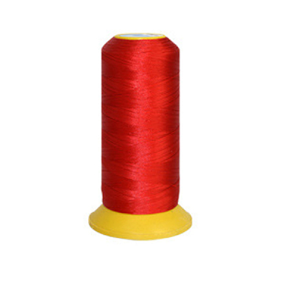 PandaHall 150D/2 Machine Embroidery Thread, Nylon Sewing Thread, Elastic Thread, Red, 12x6.4cm, about 2200m/roll Nylon Red