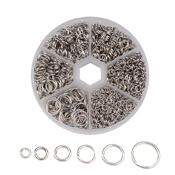 PandaHall 1600 pcs Iron Open Jump Rings, Metal Connectors for DIY Jewelry Crafting and Keychain Accessories, Platinum, 18~21 Gauge...