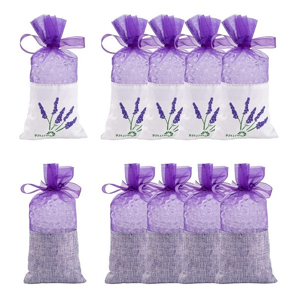 PandaHall 20Pcs 2 Style Lavender Sachet Empty Bag Mesh Stitching Beam Pocket, For Storage Dry Flowers Seeds, with Ribbon, Dark Orchid, Mixed...