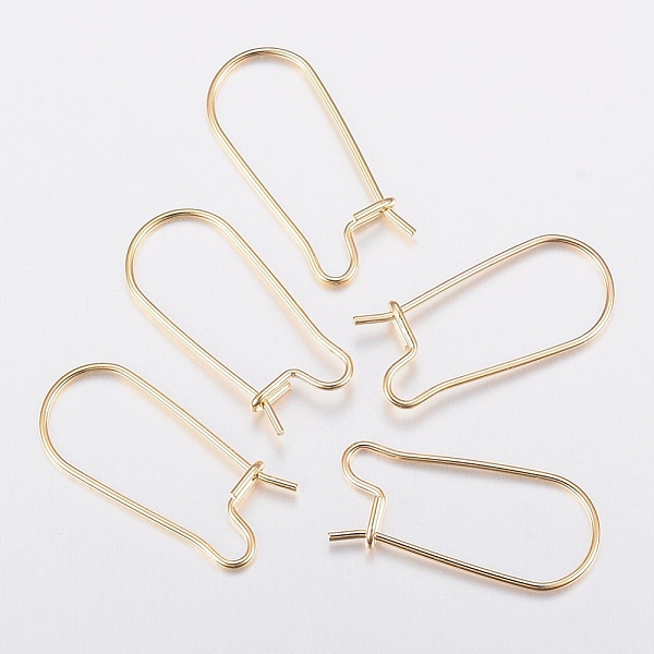 PandaHall 304 Stainless Steel Earring Hooks, Ear Wire, Golden, 20x9x0.8mm 304 Stainless Steel