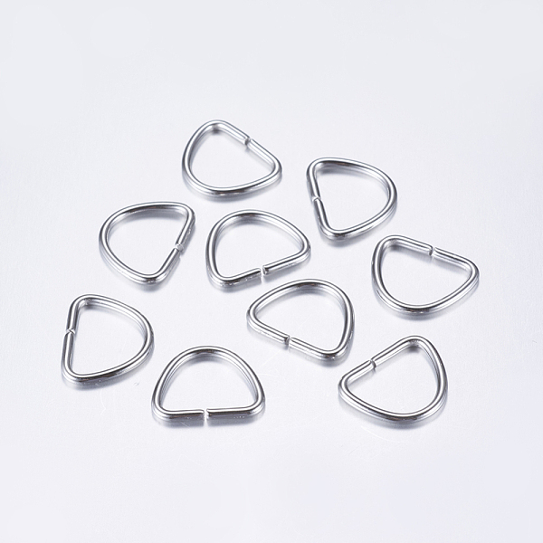 PandaHall 304 Stainless Steel Keychain Clasp Findings, Stainless Steel Color, 12x15x1.5mm 304 Stainless Steel