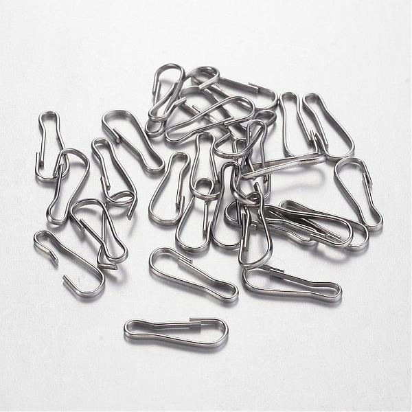 PandaHall 304 Stainless Steel Keychain Clasp Findings, Stainless Steel Color, 14x5x1mm 304 Stainless Steel Others