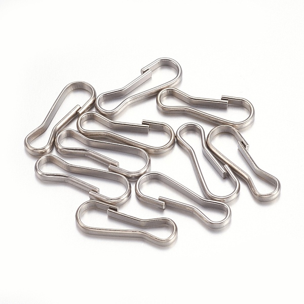 PandaHall 304 Stainless Steel Keychain Clasp Findings, Stainless Steel Color, 20.5x7x2mm 304 Stainless Steel Others