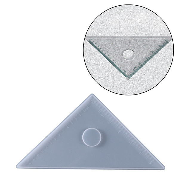 PandaHall 45/90 Degree Triangle Ruler Silicone Molds, for UV Resin, Epoxy Resin Craft Making, White, 256x132x4.5mm, Inner Diameter...